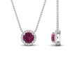 Load image into Gallery viewer, half-carat-round-pink-sapphire-halo-necklace-in-FD-PD10984GSADRPI-0.50CT-NL-WG-GS