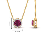 Load image into Gallery viewer, half-carat-round-pink-sapphire-halo-necklace-in-FD-PD10984GSADRPI-0.50CT-NL-YG-GS
