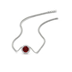 Load image into Gallery viewer, half-carat-round-ruby-halo-necklace-in-FD-PD10984GRUDR-0.50CT-NL-WG-GS
