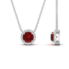 Load image into Gallery viewer, half-carat-round-ruby-halo-necklace-in-FD-PD10984GRUDR-0.50CT-NL-WG-GS