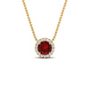 Load image into Gallery viewer, half-carat-round-ruby-halo-necklace-in-FD-PD10984GRUDR-0.50CT-NL-YG-GS