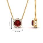 Load image into Gallery viewer, half-carat-round-ruby-halo-necklace-in-FD-PD10984GRUDR-0.50CT-NL-YG-GS
