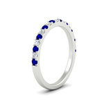 Load image into Gallery viewer, half-carat-round-sapphire-delicate-band-in-white-gold-FD8370GSABLANGLE2-0.50CT-NL-WG.jpg