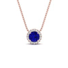 Load image into Gallery viewer, half-carat-round-sapphire-halo-necklace-in-FD-PD10984GSABL-0.50CT-NL-RG-GS