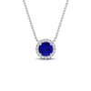 Load image into Gallery viewer, half-carat-round-sapphire-halo-necklace-in-FD-PD10984GSABL-0.50CT-NL-WG-GS