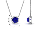 Load image into Gallery viewer, half-carat-round-sapphire-halo-necklace-in-FD-PD10984GSABL-0.50CT-NL-WG-GS
