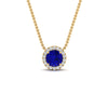 Load image into Gallery viewer, half-carat-round-sapphire-halo-necklace-in-FD-PD10984GSABL-0.50CT-NL-YG-GS