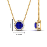 Load image into Gallery viewer, half-carat-round-sapphire-halo-necklace-in-FD-PD10984GSABL-0.50CT-NL-YG-GS
