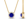 Load image into Gallery viewer, half-carat-round-sapphire-halo-necklace-in-FD-PD10984GSABL-0.50CT-NL-YG-GS
