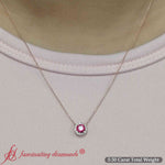 Load image into Gallery viewer, half-carat-ruby-halo-necklace-in-fdpd10984-0-50-ct-gs-fancy1-nl-rg
