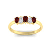 Load image into Gallery viewer, half-carat-ruby-teardrop-5-stone-wedding-band-in-yellow-gold-fdwb8008pegrudrangle5-0.50ct-nl-yg.jpg