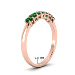 Load image into Gallery viewer, half-carat-seven-stone-oval-emerald-anniversary-ring-in-rose-gold-FD8008OVBGEMGRANGLE2-0.50CT-NL-RG-HW.jpg