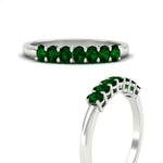 Load image into Gallery viewer, half-carat-seven-stone-oval-emerald-anniversary-ring-in-white-gold-FD8008OVBGEMGRANGLE3-0.50CT-NL-WG.jpg