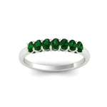 Load image into Gallery viewer, half-carat-seven-stone-oval-emerald-anniversary-ring-in-white-gold-FD8008OVBGEMGRANGLE5-0.50CT-NL-WG.jpg