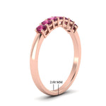 Load image into Gallery viewer, half-carat-seven-stone-oval-pink-sapphire-anniversary-ring-in-rose-gold-FD8008OVBGSADRPIANGLE2-0.50CT-NL-RG-HW.jpg