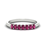 Load image into Gallery viewer, half-carat-seven-stone-oval-pink-sapphire-anniversary-ring-in-white-gold-FD8008OVBGSADRPI-0.50CT-NL-WG.jpg