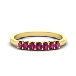 Load image into Gallery viewer, half-carat-seven-stone-oval-pink-sapphire-anniversary-ring-in-yellow-gold-FD8008OVBGSADRPI-0.50CT-NL-YG.jpg