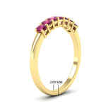 Load image into Gallery viewer, half-carat-seven-stone-oval-pink-sapphire-anniversary-ring-in-yellow-gold-FD8008OVBGSADRPIANGLE2-0.50CT-NL-YG-HW.jpg