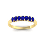 Load image into Gallery viewer, half-carat-seven-stone-oval-sapphire-anniversary-ring-in-yellow-gold-FD8008OVBGSABLANGLE5-0.50CT-NL-YG.jpg