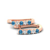 Load image into Gallery viewer, half-carat-small-hoop-blue-topaz-earrings-in-rose-gold-FD-EAR9779GICBLTOANGLE3-NL-RG