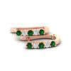 Load image into Gallery viewer, half-carat-small-hoop-emerald-earrings-in-rose-gold-FD-EAR9779GEMGRANGLE3-NL-RG