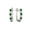 Load image into Gallery viewer, half-carat-small-hoop-emerald-earrings-in-white-gold-FD-EAR9779GEMGRANGLE3-NL-WG