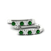 Load image into Gallery viewer, half-carat-small-hoop-emerald-earrings-in-white-gold-FD-EAR9779GEMGRANGLE3-NL-WG