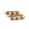 Load image into Gallery viewer, half-carat-small-hoop-orange-sapphire-earrings-in-yellow-gold-FD-EAR9779GSAORANGLE3-NL-YG