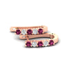 Load image into Gallery viewer, half-carat-small-hoop-pink-sapphire-earrings-in-rose-gold-FD-EAR9779GSADRPIANGLE3-NL-RG
