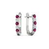 Load image into Gallery viewer, half-carat-small-hoop-pink-sapphire-earrings-in-white-gold-FD-EAR9779GSADRPIANGLE3-NL-WG