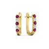 Load image into Gallery viewer, half-carat-small-hoop-pink-sapphire-earrings-in-yellow-gold-FD-EAR9779GSADRPIANGLE3-NL-YG