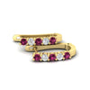Load image into Gallery viewer, half-carat-small-hoop-pink-sapphire-earrings-in-yellow-gold-FD-EAR9779GSADRPIANGLE3-NL-YG