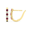 Load image into Gallery viewer, half-carat-small-hoop-pink-sapphire-earrings-in-yellow-gold-FD-EAR9779GSADRPIANGLE3-NL-YG