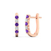 Load image into Gallery viewer, half-carat-small-hoop-purple-topaz-earrings-in-rose-gold-FD-EAR9779GVITOANGLE3-NL-RG