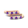 Load image into Gallery viewer, half-carat-small-hoop-purple-topaz-earrings-in-rose-gold-FD-EAR9779GVITOANGLE3-NL-RG