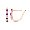 Load image into Gallery viewer, half-carat-small-hoop-purple-topaz-earrings-in-rose-gold-FD-EAR9779GVITOANGLE3-NL-RG