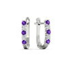 Load image into Gallery viewer, half-carat-small-hoop-purple-topaz-earrings-in-white-gold-FD-EAR9779GVITOANGLE3-NL-WG