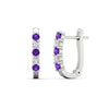 Load image into Gallery viewer, half-carat-small-hoop-purple-topaz-earrings-in-white-gold-FD-EAR9779GVITOANGLE3-NL-WG