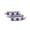 Load image into Gallery viewer, half-carat-small-hoop-purple-topaz-earrings-in-white-gold-FD-EAR9779GVITOANGLE3-NL-WG