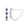 Load image into Gallery viewer, half-carat-small-hoop-purple-topaz-earrings-in-white-gold-FD-EAR9779GVITOANGLE3-NL-WG