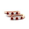 Load image into Gallery viewer, half-carat-small-hoop-ruby-earrings-in-rose-gold-FD-EAR9779GRUDRANGLE3-NL-RG