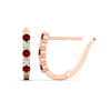 Load image into Gallery viewer, half-carat-small-hoop-ruby-earrings-in-rose-gold-FD-EAR9779GRUDRANGLE3-NL-RG