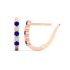 Load image into Gallery viewer, half-carat-small-hoop-sapphire-earrings-in-rose-gold-FD-EAR9779GSABLANGLE3-NL-RG