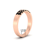 Load image into Gallery viewer, half-carat-two-row-round-black-diamond-wedding-band-in-rose-gold-FD11382BGBLACKANGLE2-0.50CT-NL-RG-HW