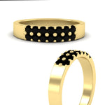 Load image into Gallery viewer, half-carat-two-row-round-black-diamond-wedding-band-in-yellow-gold-FD11382BGBLACKANGLE3-0.50CT-NL-YG