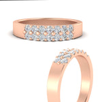 Load image into Gallery viewer, half-carat-two-row-round-diamond-wedding-band-in-rose-gold-FD11382BANGLE3-0.50CT-NL-RG