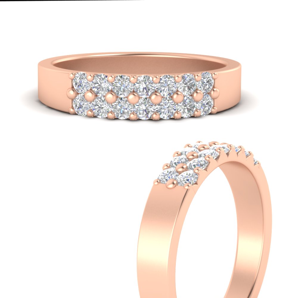 half-carat-two-row-round-diamond-wedding-band-in-rose-gold-FD11382BANGLE3-0.50CT-NL-RG