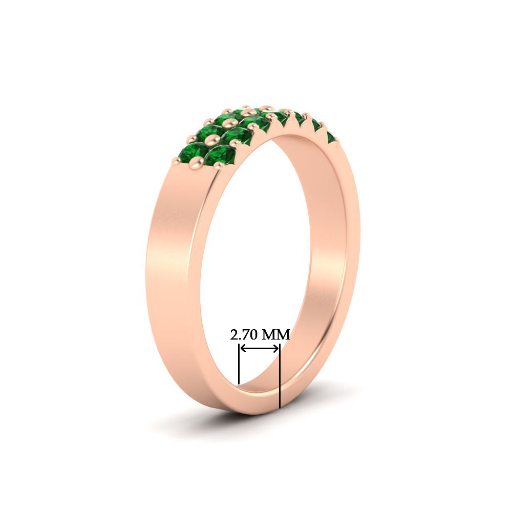 half-carat-two-row-round-emerald-wedding-band-in-rose-gold-FD11382BGEMGRANGLE2-0.50CT-NL-RG-HW