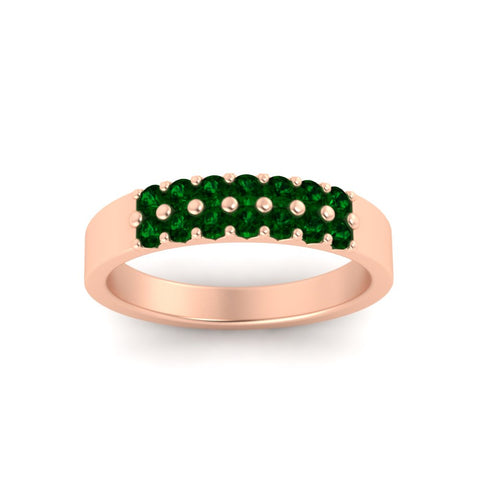 half-carat-two-row-round-emerald-wedding-band-in-rose-gold-FD11382BGEMGRANGLE5-0.50CT-NL-RG