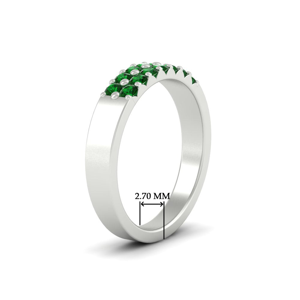 half-carat-two-row-round-emerald-wedding-band-in-white-gold-FD11382BGEMGRANGLE2-0.50CT-NL-WG-HW
